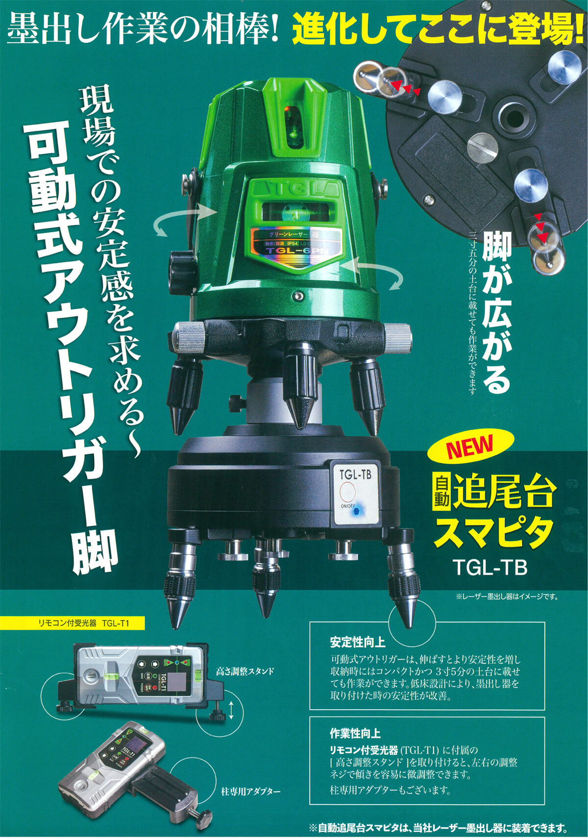 TGL -３Pグリーンレーザー墨出し器