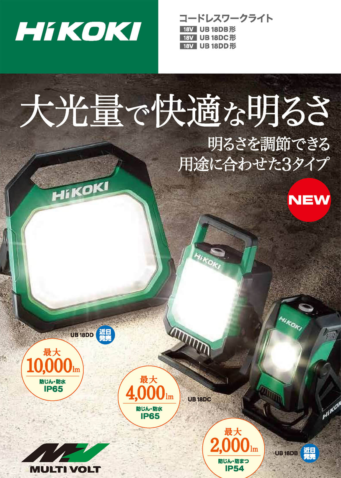 HiKOKI ハイコーキ 旧日立工機 18V コードレス LED ワークライト…UB18DC数回使用しました