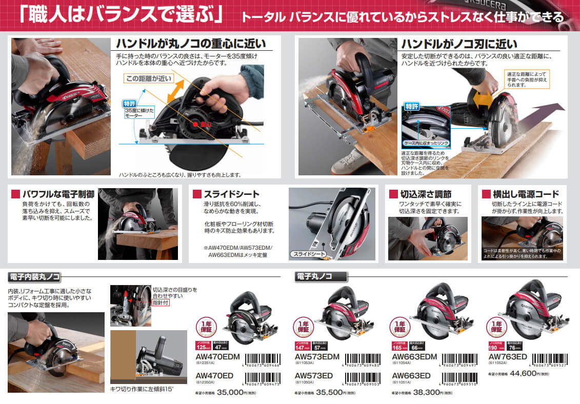 セール公式店 ken様　京セラ 電動丸ノコ　165㎜　　AW663ED 工具/メンテナンス