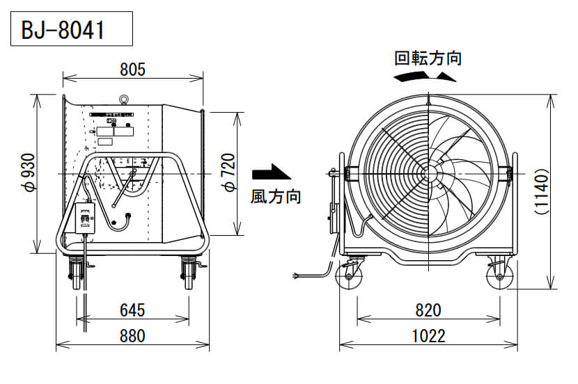 最安価格 TOOLZAMURAI鎌倉 強力送風機ブルージェットファン ブルージェットエコ 低騒音形 50Hz  208-2686 BJE-626-E3 -50HZ 1台