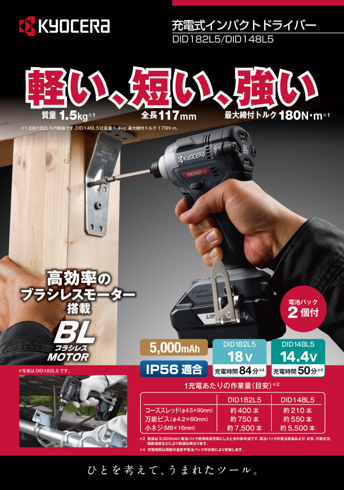 京セラ DID148L5 14.4V充電式インパクトドライバー ウエダ金物【公式サイト】