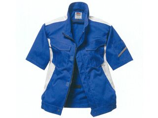 日新被服　トルネードラカン　ファン付作業着　半袖ブルゾン(服のみ)　TR3252(ブルー×シルバー)　Mサイズ