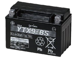 GSユアサ　YTX9-BS-GY3　VRLA(制御弁式)即用式液別12Vバッテリー(液別売)