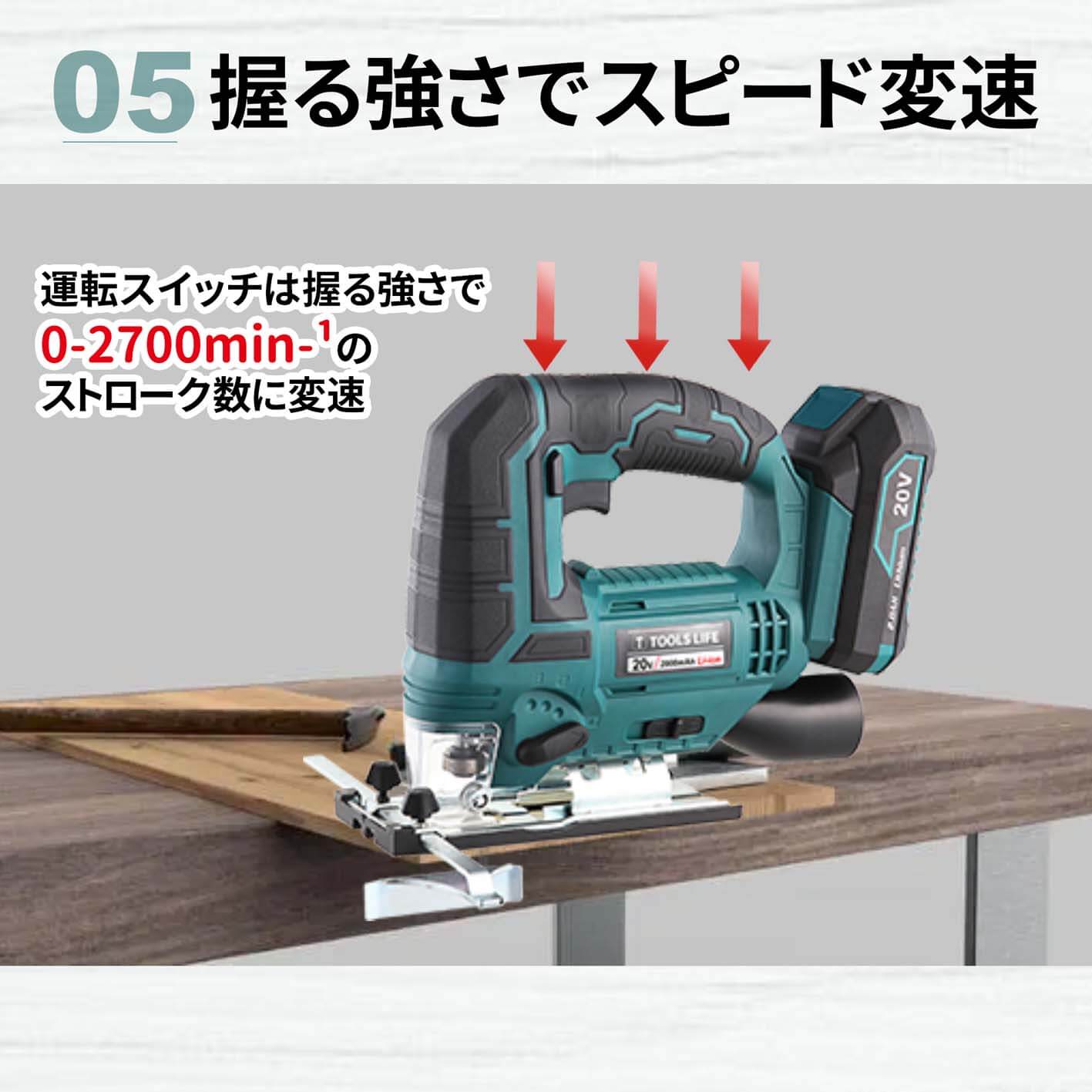 TOOLSLIFE LCJ V充電式ジグソーバッテリ・充電器付き ウエダ