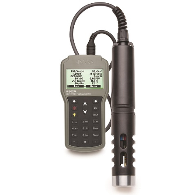 ハンナ ポータブル多項目水質測定器(pH/ORP/EC/TDS/抵抗率/塩分/DO/℃) HI 98194