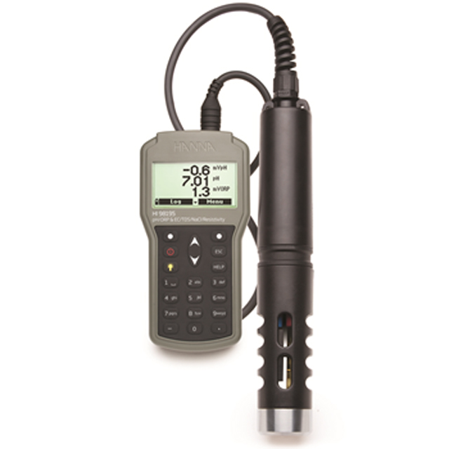 ハンナ ポータブル型水質測定器 pH/ORP/EC/TDS/抵抗率/塩分/海水の密度/℃計 HI 98195