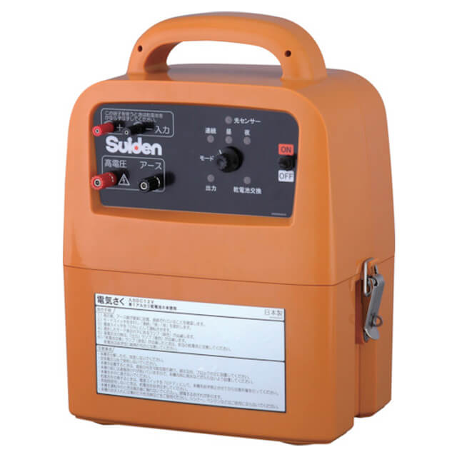 スイデン　電気柵戦猪走失ソーラー3点セットセット　SEF-100-4W　＋1034120ソーラーパネルSEF＋1038050Sバッテリー12V過充電保護コード付
