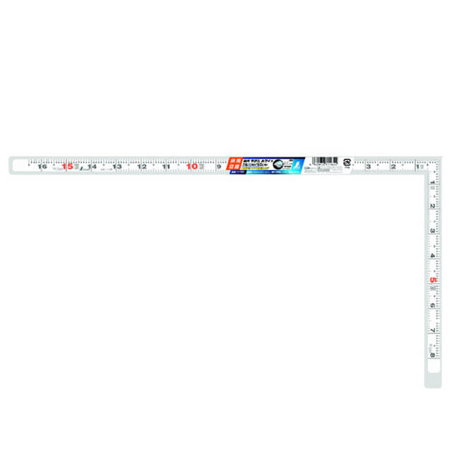 シンワ　曲尺平ぴた　ホワイト　1尺6寸/50cm　併用目盛　11184