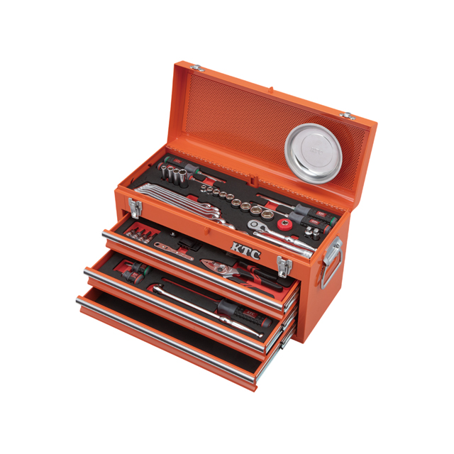 KTC　9.5sq.スタンダードセット[66点](3段3引出し)　オレンジ　【2026SKセール限定品】　SK36626XCRA