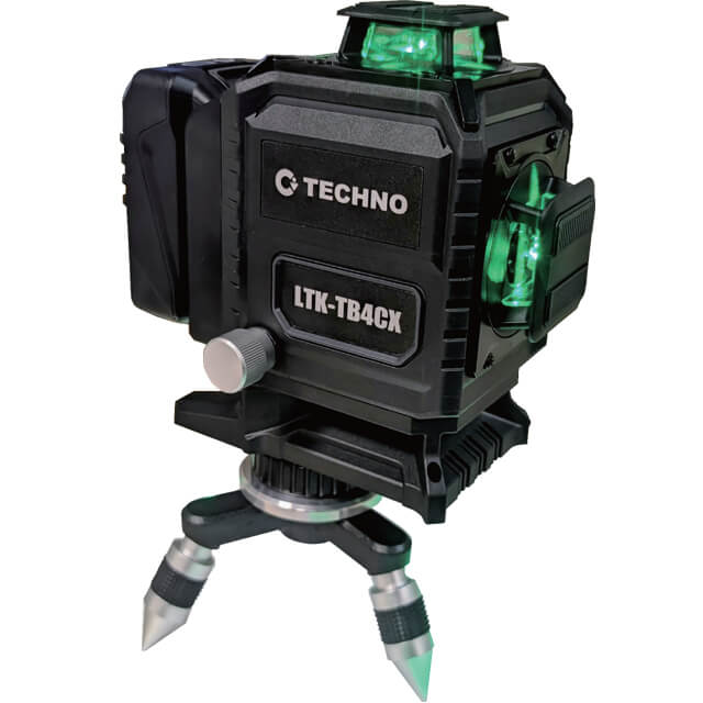 テクノ販売 キワ用グリーンレーザー(電子整準)LTK-TB4CX【18Vマキタ・ハイコーキバッテリ使用可能】