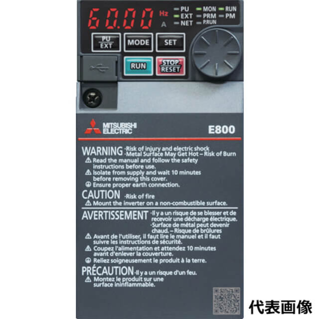 三菱電機　インバータ　ＦＲＥＱＲＯＬ－Ｅ８００シリーズ　三相２００Ｖ　FR-E820-0.2K-1【数量限定特価品】入れ違いでなくなる場合があります。