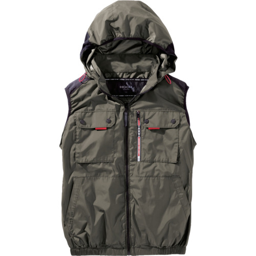 村上被服　鳳皇　ミドルファンベスト　Mサイズ　カーキ　V1129