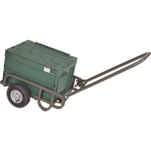 ハラックス　アルミ台車　輪太郎　OD色+折りたたみコンテナ付き　BS-604-25T-OD-CP