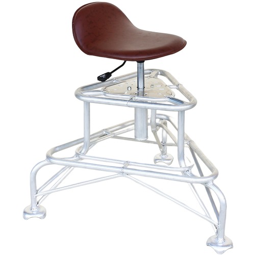 ハラックス　アルミ製段付き踏台　高さ調整付き回転イスセット　フミラック　2段　FL-50-2WK