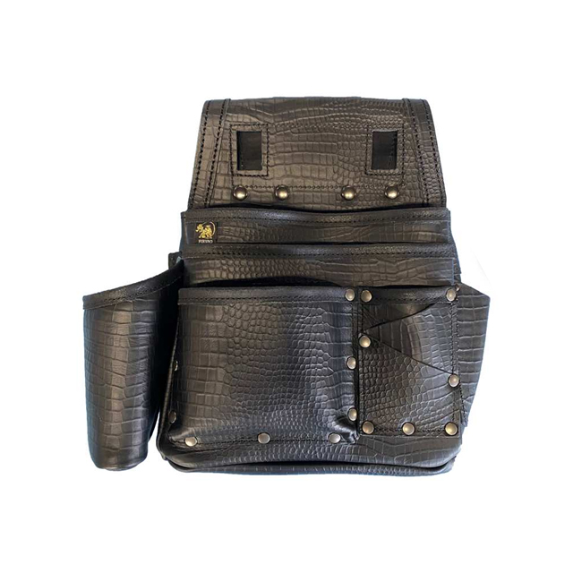 ふくろ倶楽部　腰袋　朱雀「剛-Gou」　クロコブラック　SZ-835KK