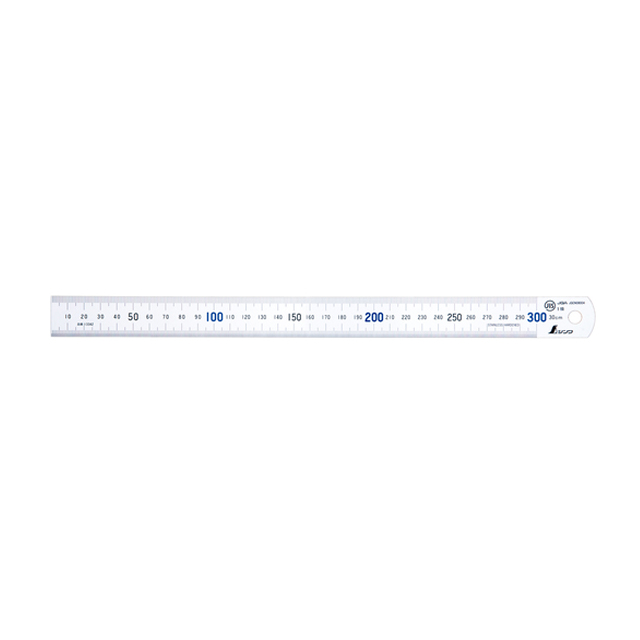 シンワ　直尺　タフホワイト　30cm青数字入　JIS　13342
