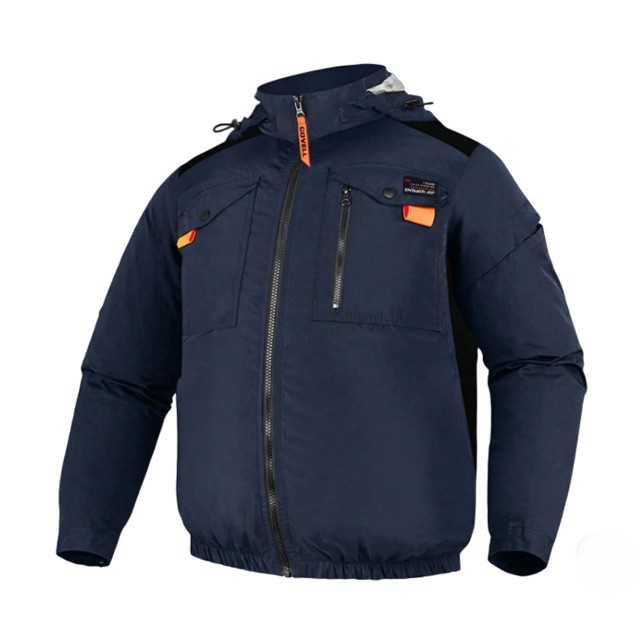 COVELL　空調冷風服　ハーネス対応フード付長袖　ブルー　Sサイズ　CX-G3-blue-S