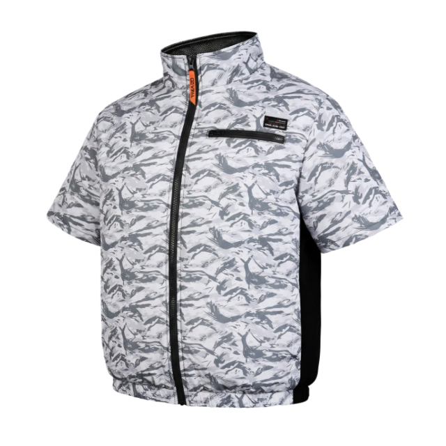 COVELL　空調冷風服　半袖タイプ　ホワイト迷彩　Sサイズ　DXP002-1-S