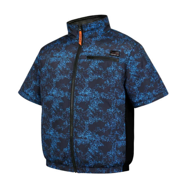 COVELL　空調冷風服　半袖タイプ　紺迷彩　Sサイズ　DXP002-4-S