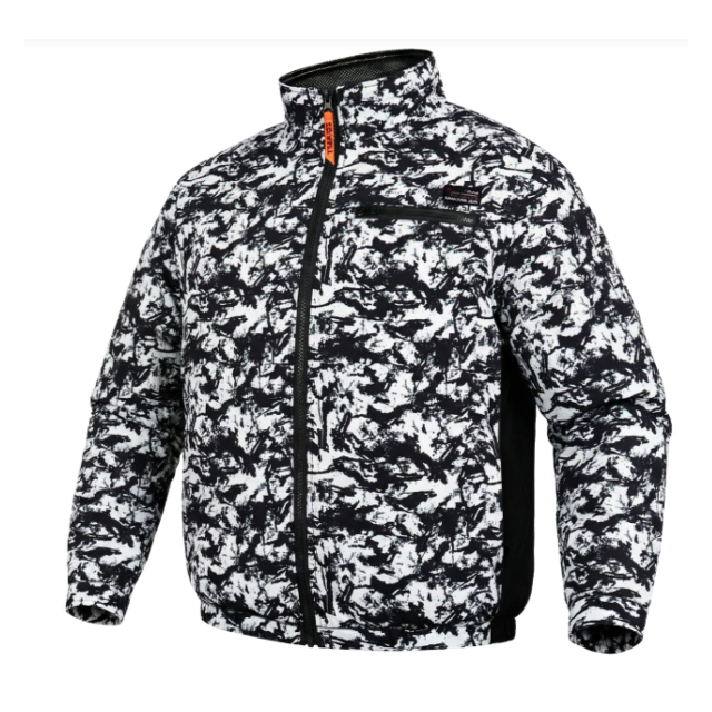 COVELL 空調冷風服 長袖タイプ 白黒迷彩 Sサイズ CX-P002-6-S
