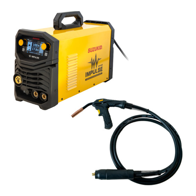 SUZUKID インバータパルス半自動溶接機 インパルス200 ピストル型トーチセット 200A/3m SIP-200BT