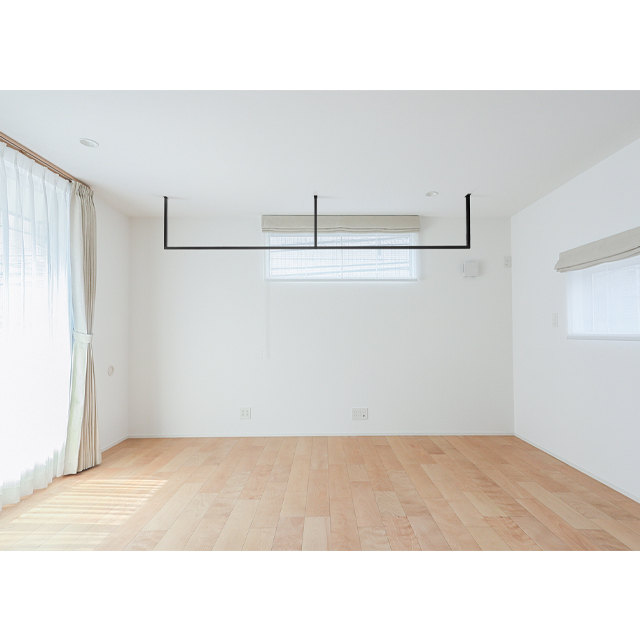 森田アルミ工業　天井付け物干し　kacu　E型　500　ブラック　KAC-2850E-BK